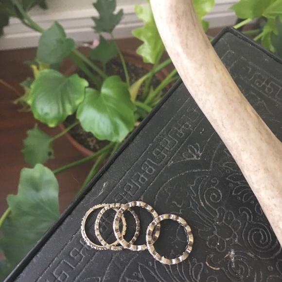 Vintage Silver & Genuine Crystal Stack Rings - Picture 5 of 5